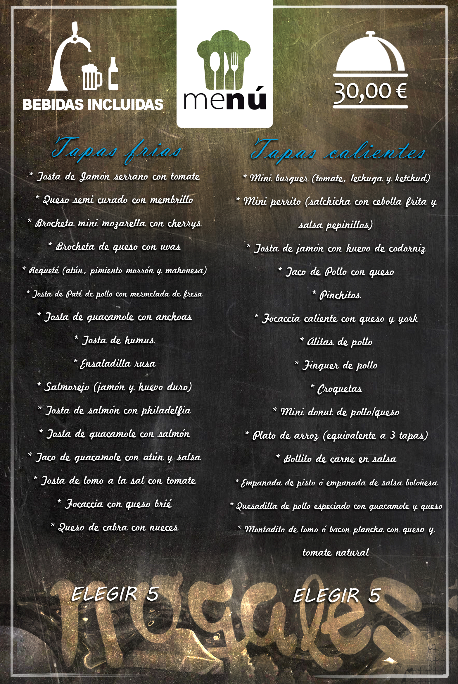 MENU TAPAS 30