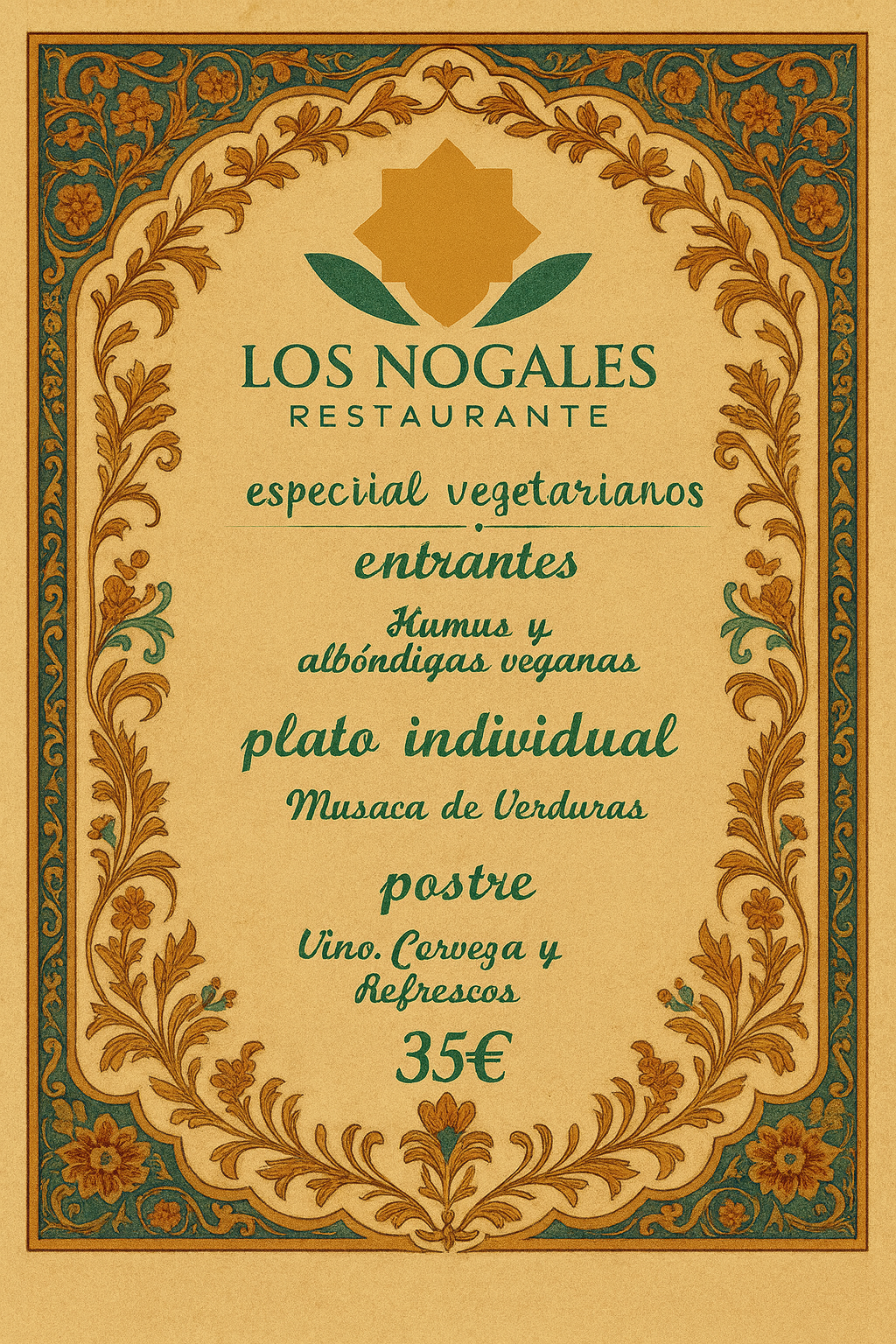 Menú Especial Vegetariano en Los Nogales (1)